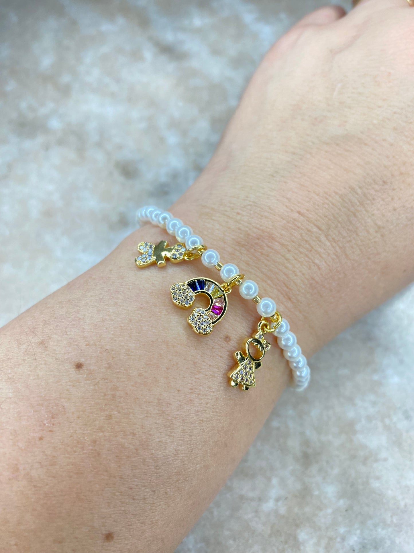 Pulsera Perlas preciosa con 1 a 3 Hij@s