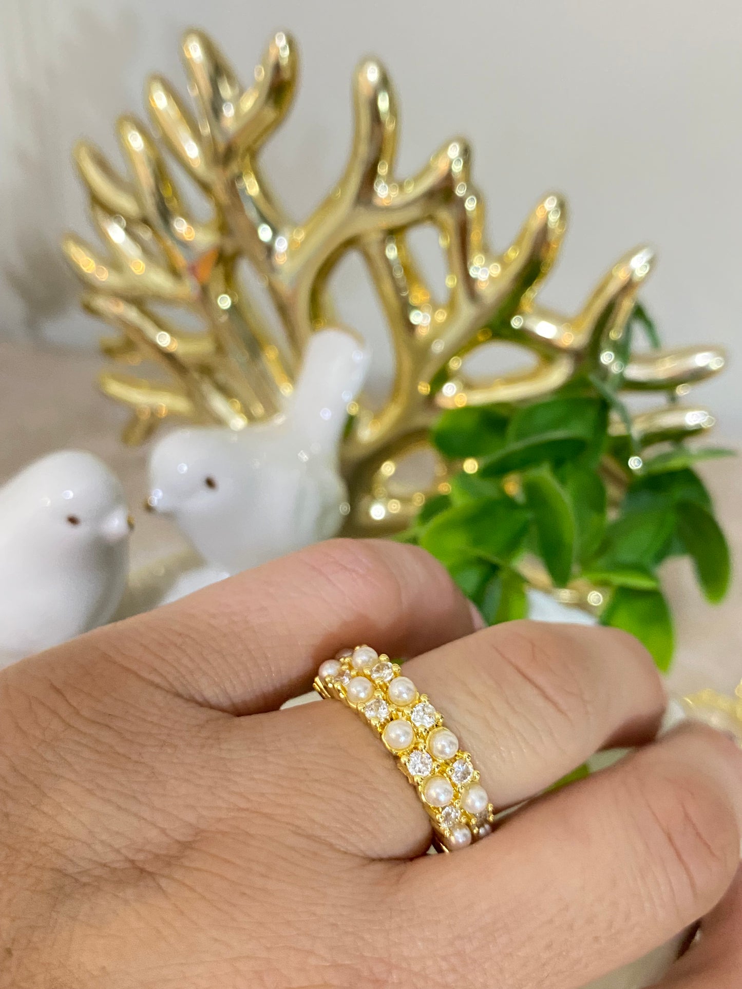 Anillo Ajustable baño de oro • Tiara de Sabiduría