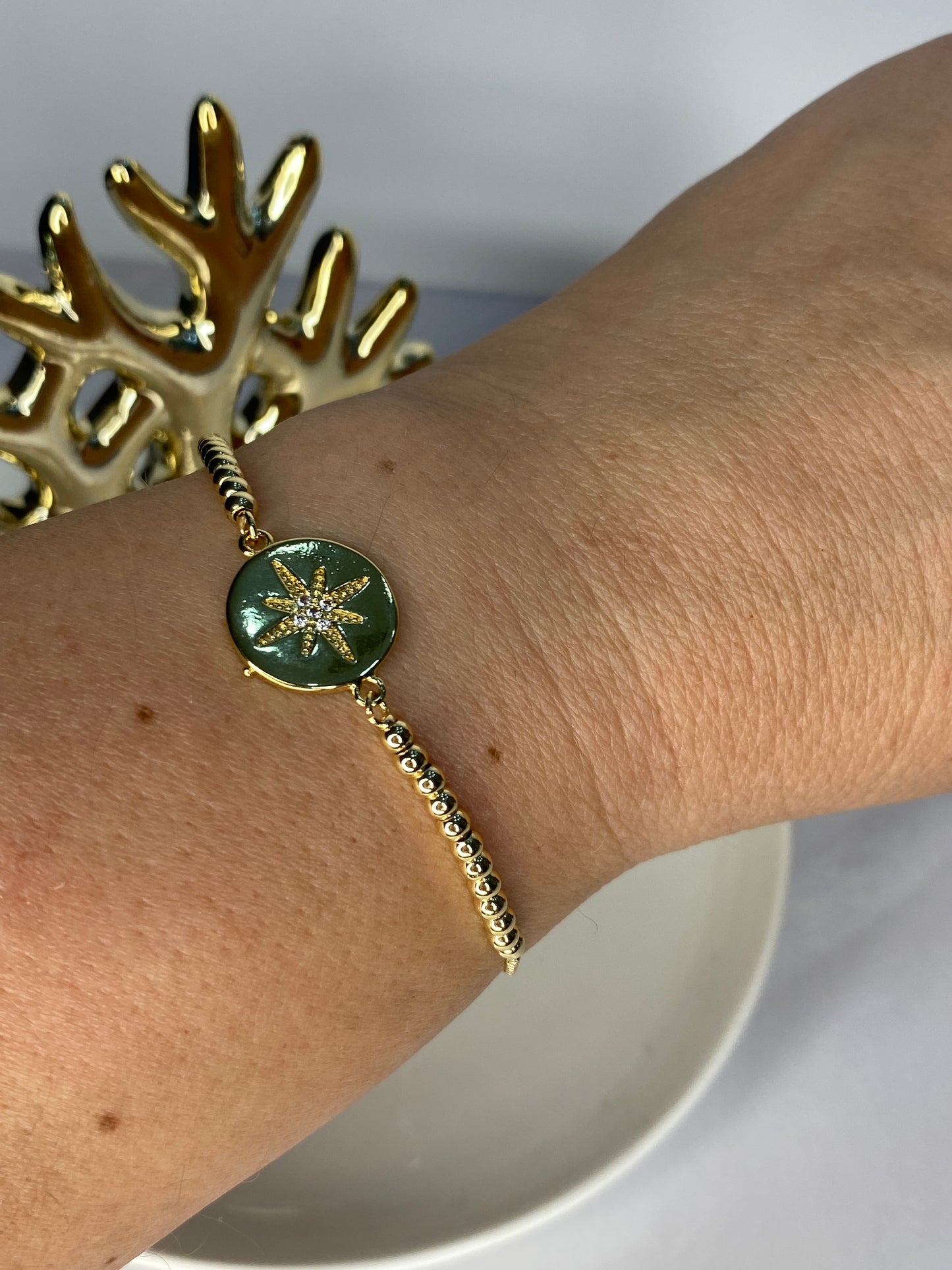 Pulsera destello con microcircones ajustable