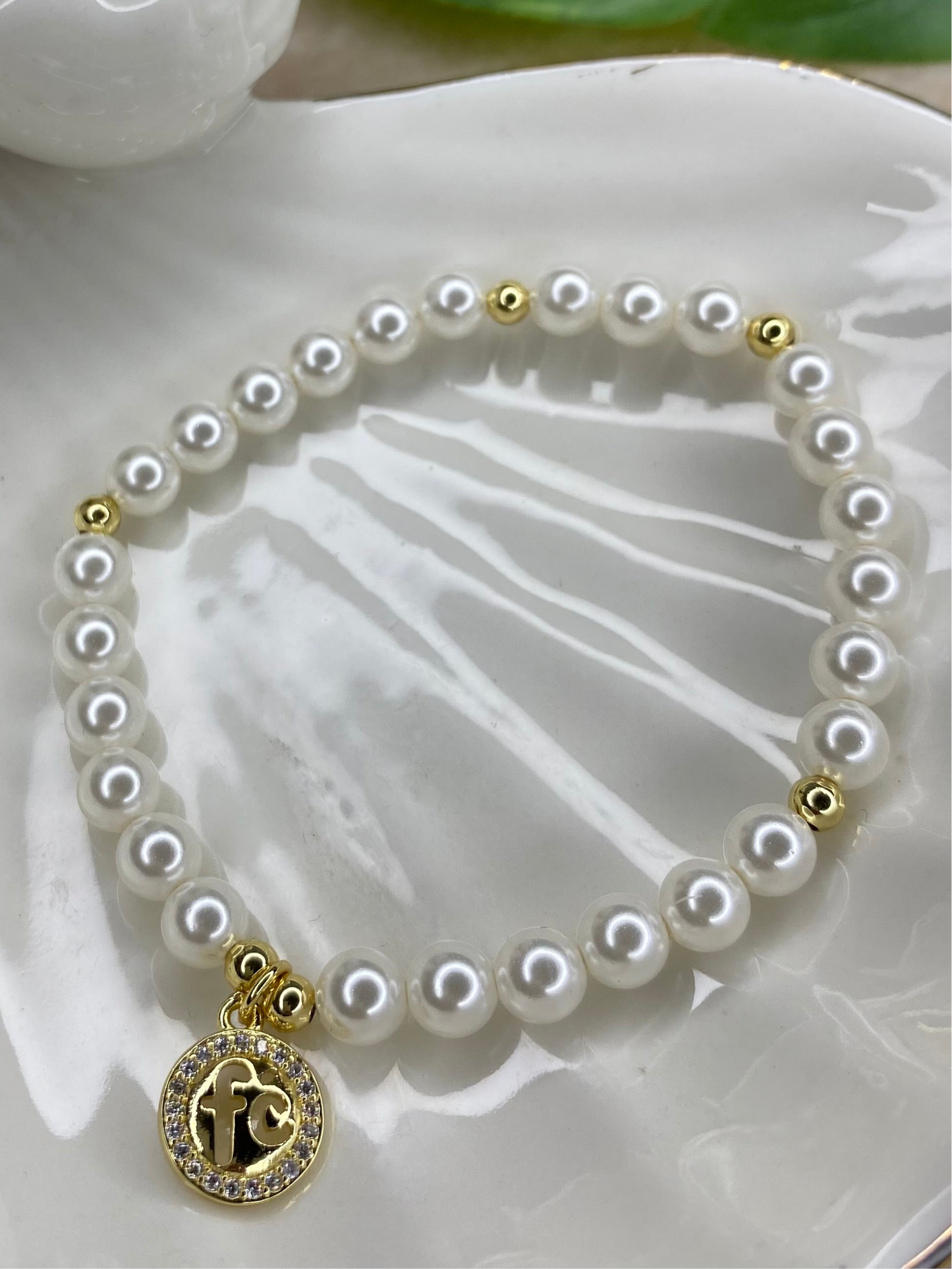 Pulsera Fe Perlas Swarosvki