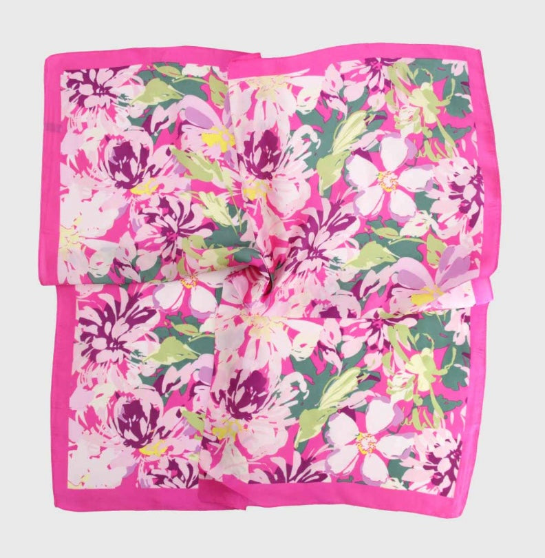 Pañuelo de Seda Belleza inigualable • Mateo 6:29 • fucsia 70x70 cms