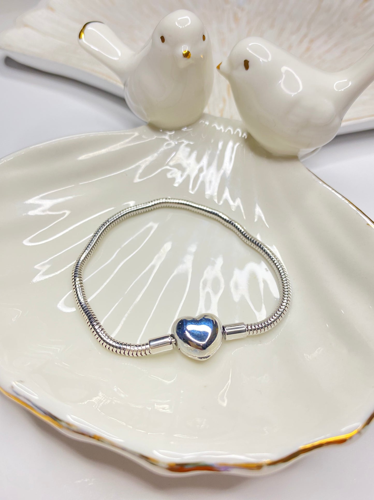 Pulsera Ataviada de amor plateada