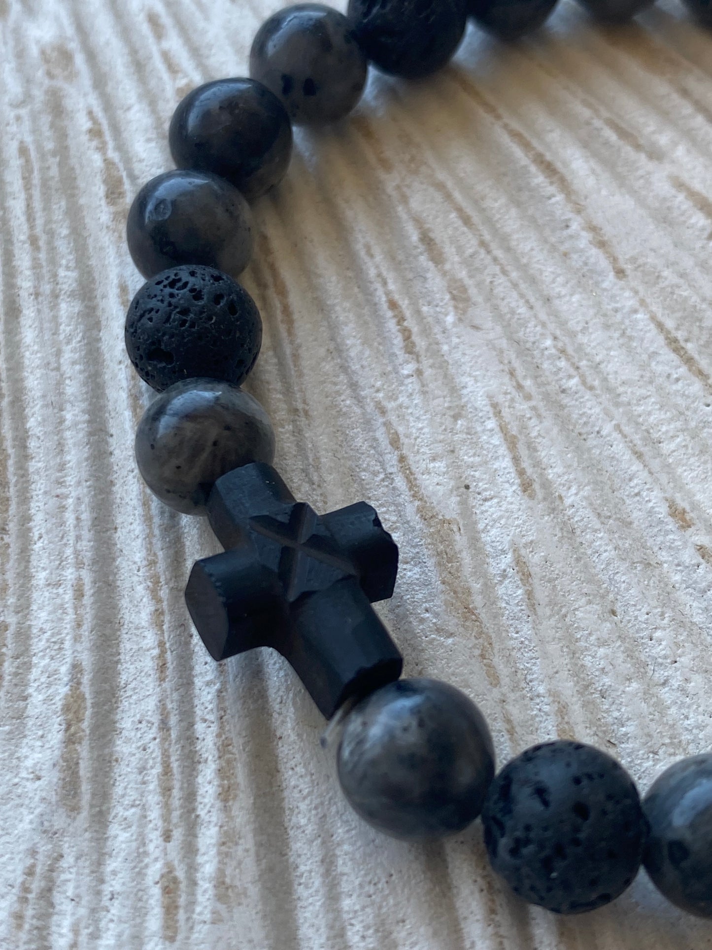 Pulsera Difusora Negra/Gris Cruz