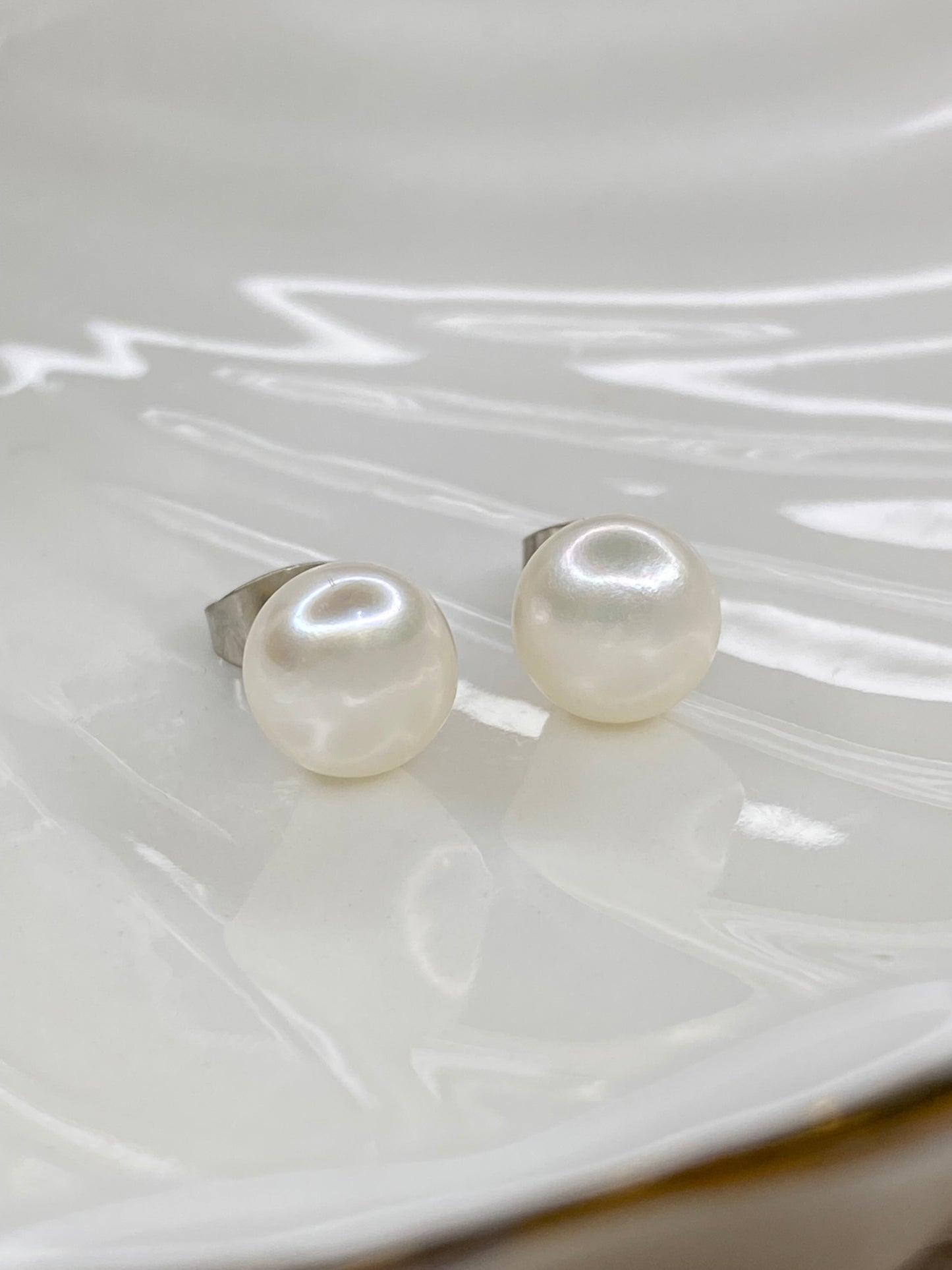 Aros Perlas de río acero 5mm
