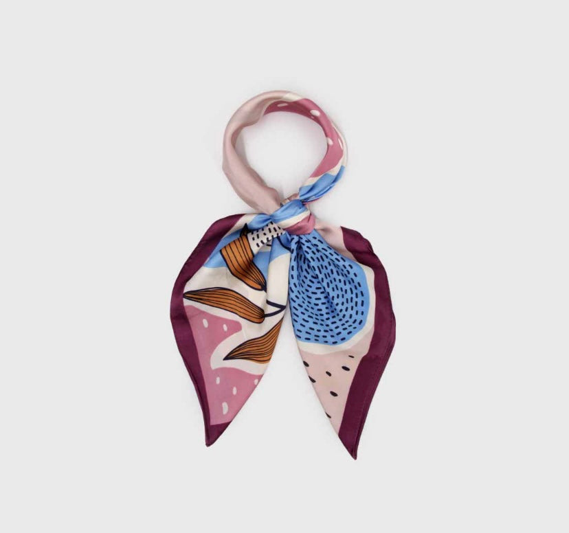 Pañuelo de Seda • Florece donde estas plantada • Salmo 1:3 • Rosa 70x70 cms