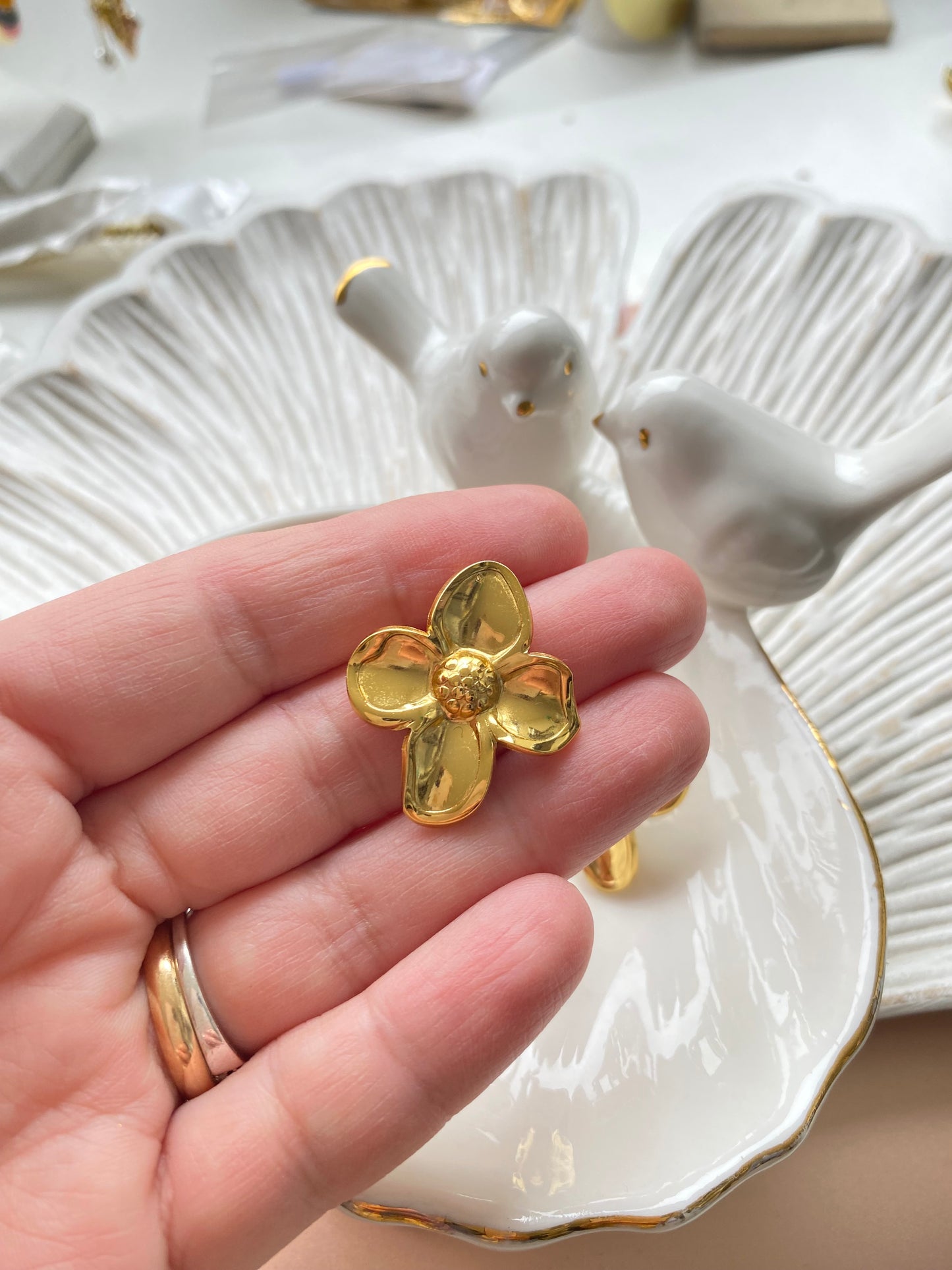 Aros Florece • Acero Dorado