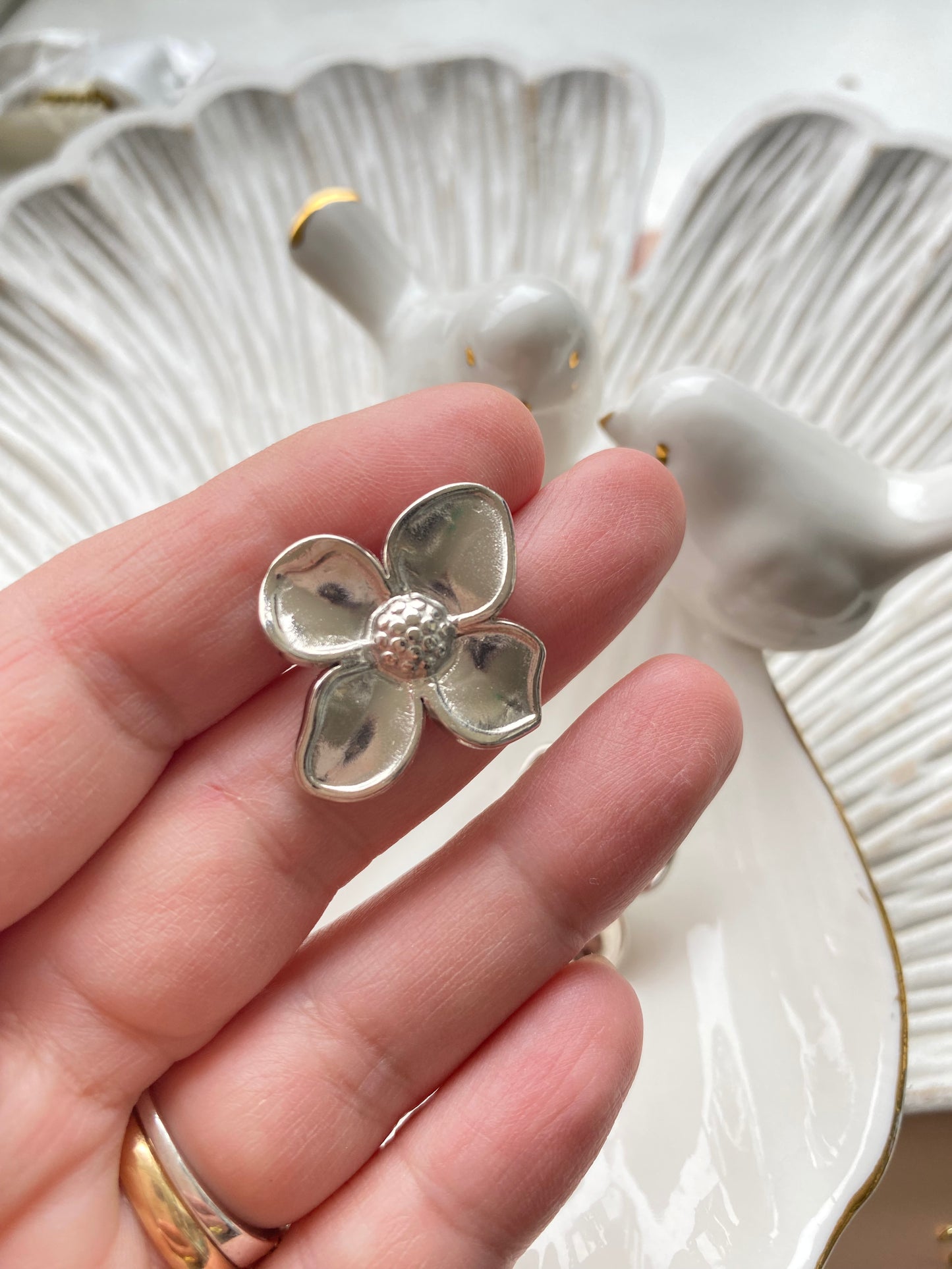 Aros Florece • Acero Plateado