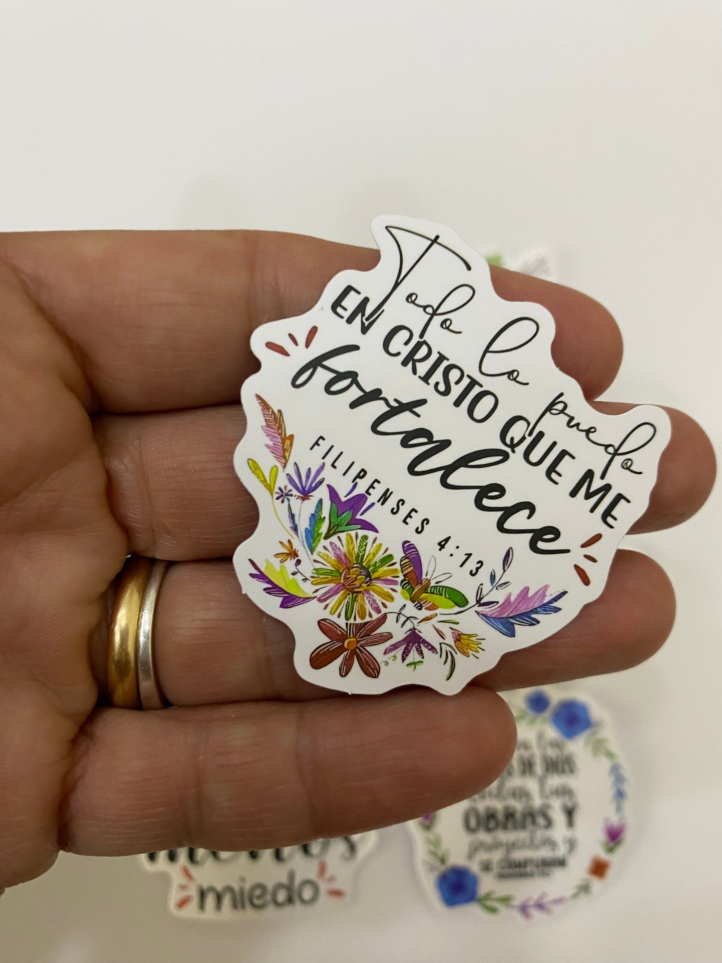 Set 6 stickers “Todo lo puedo en Cristo”