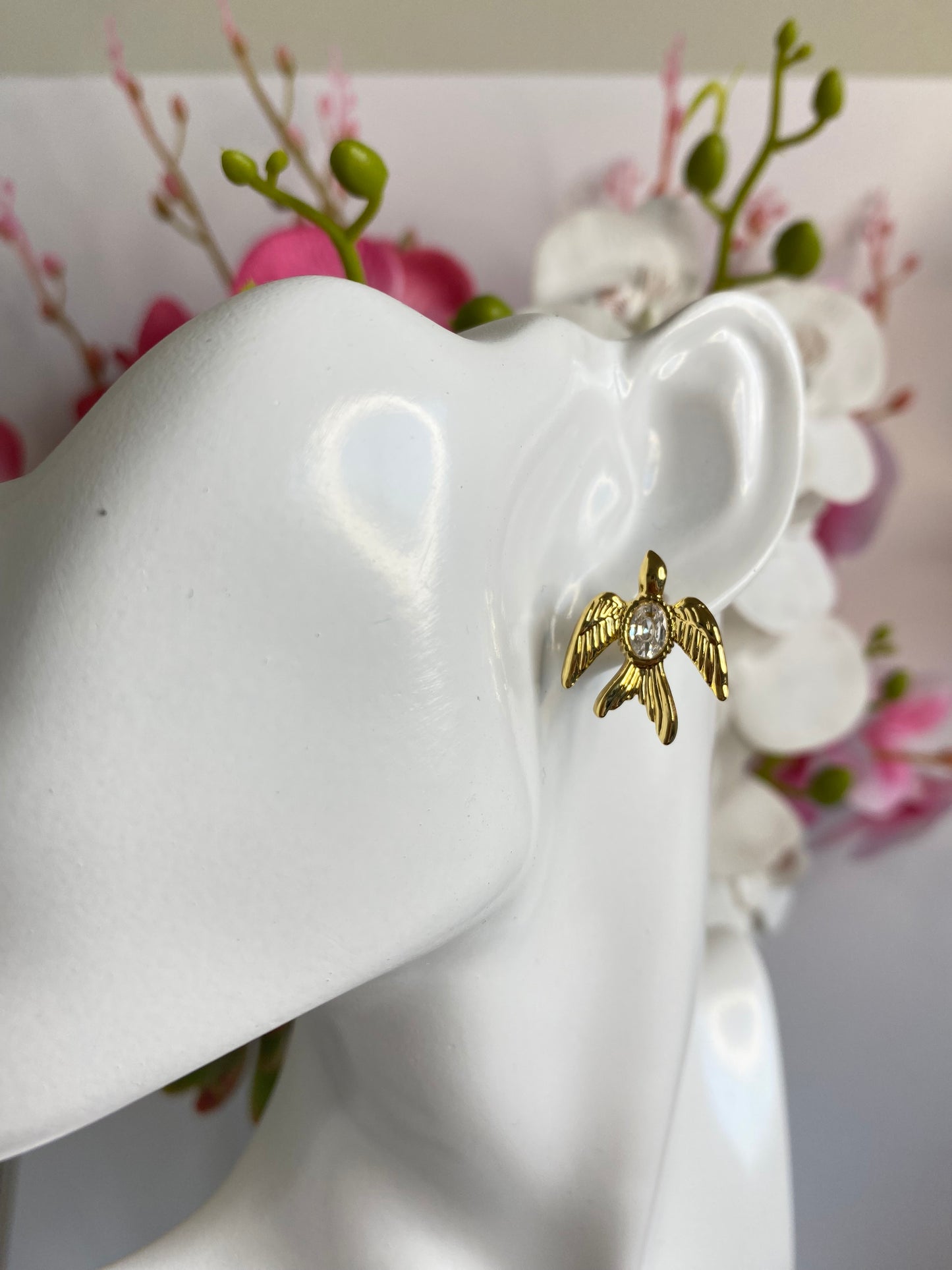 Aros Ave Fénix Dorado Rodio