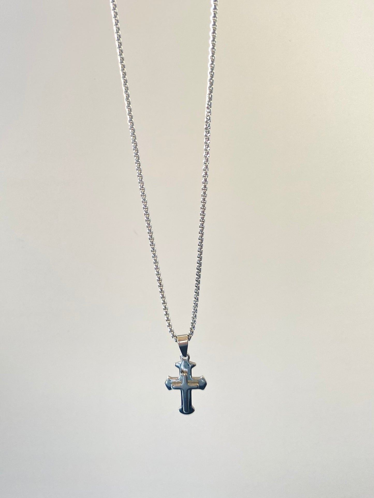 Collar acero cruz - 60 cms