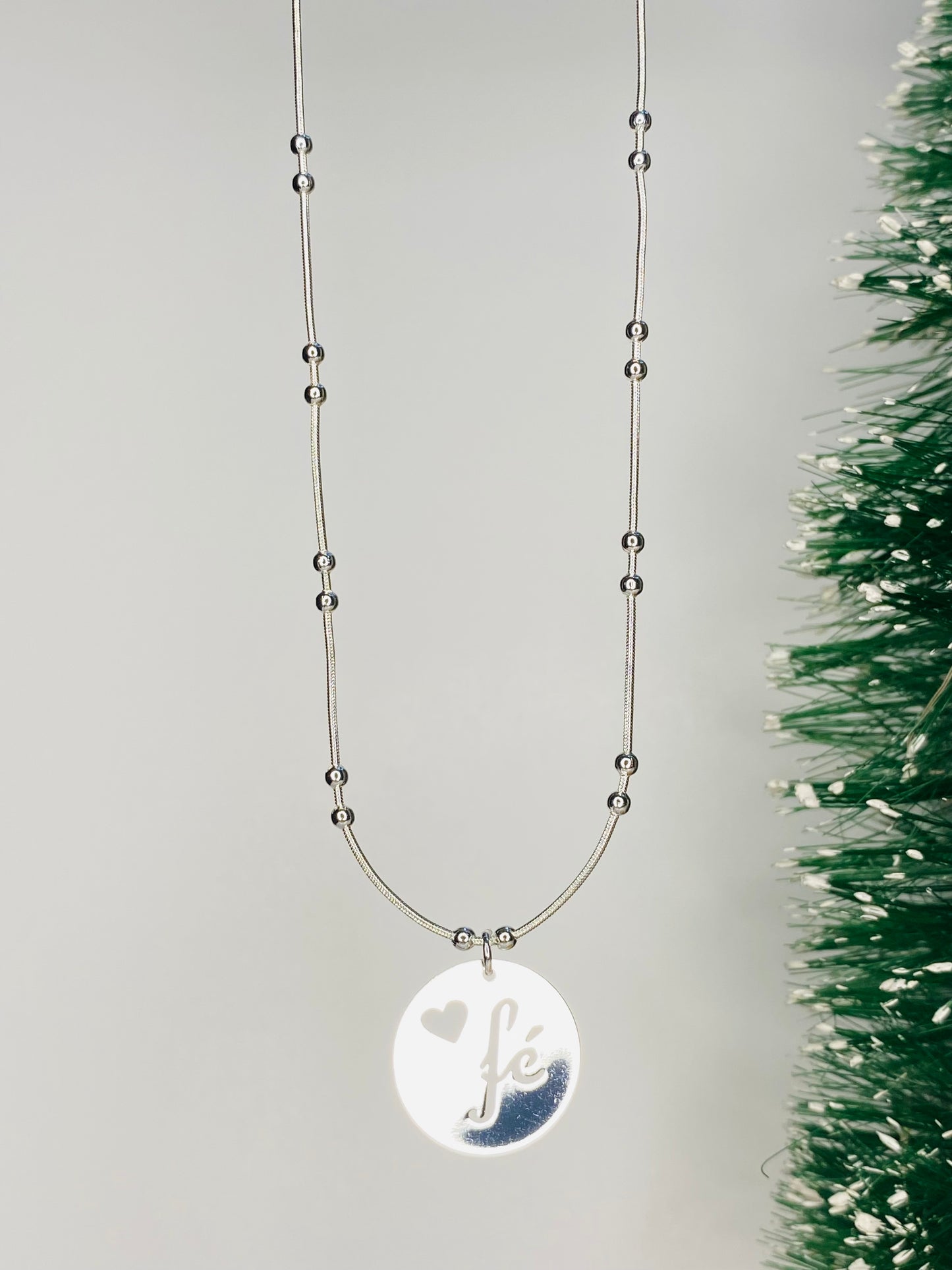 Collar Fe Cadena balines • Baño de Plata