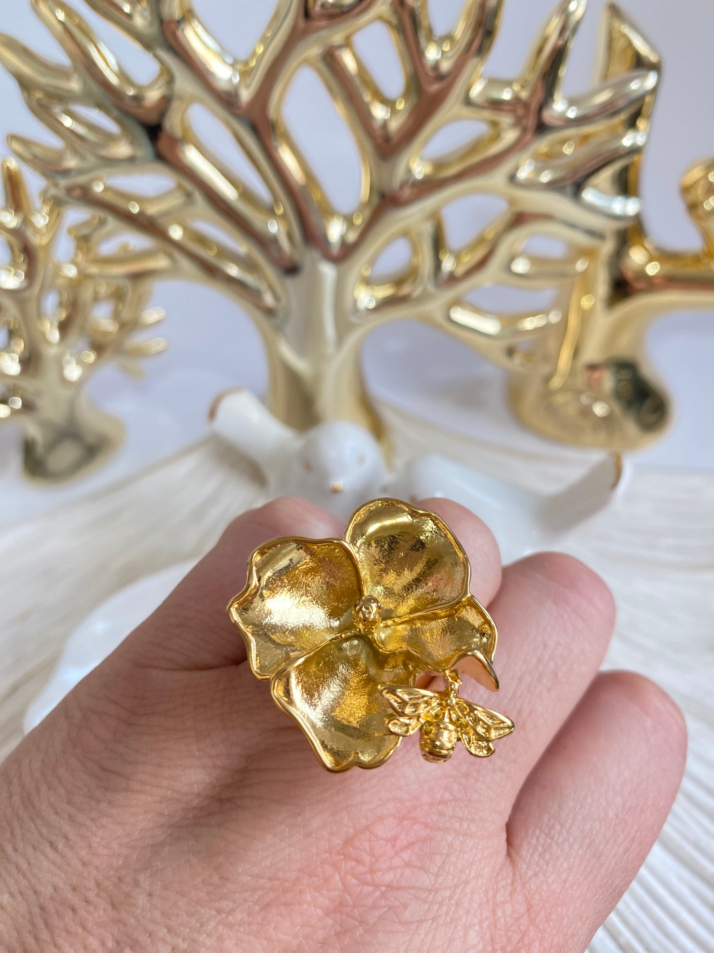 Anillo Ajustable • Mariposa en flor