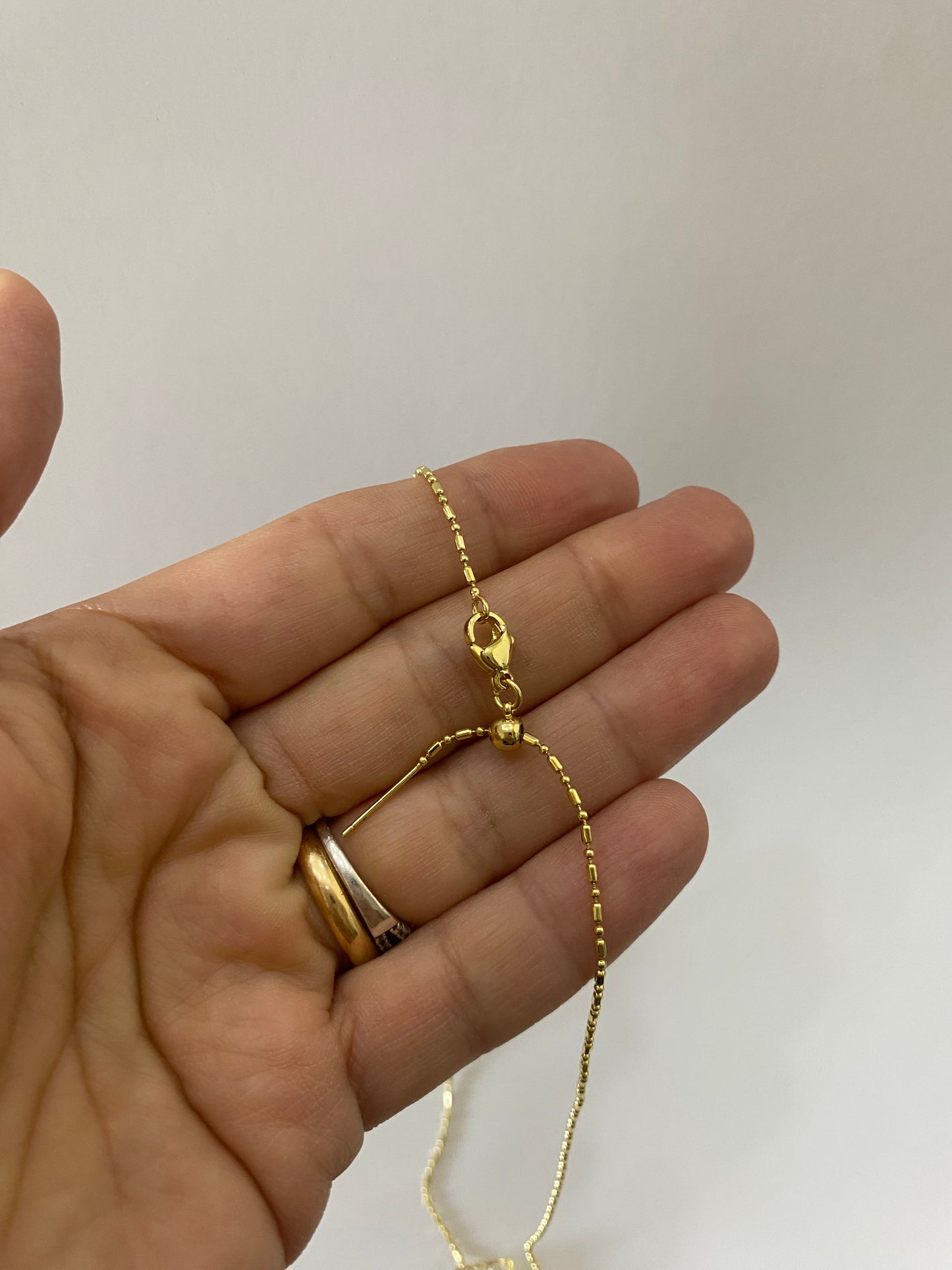 Collar Fe y Cadena baño oro ajustable