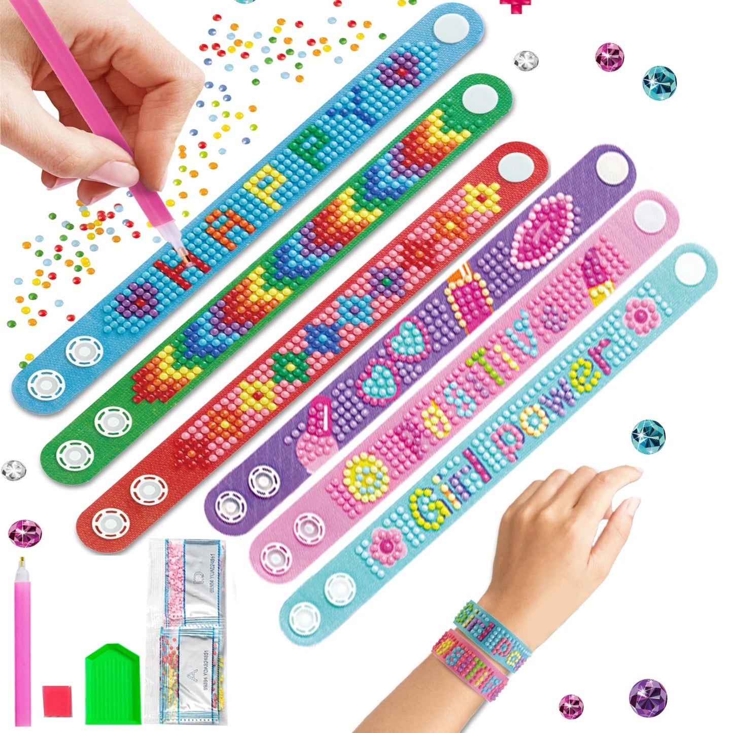 SET DE 3 PULSERAS PINTURA DIAMANTE