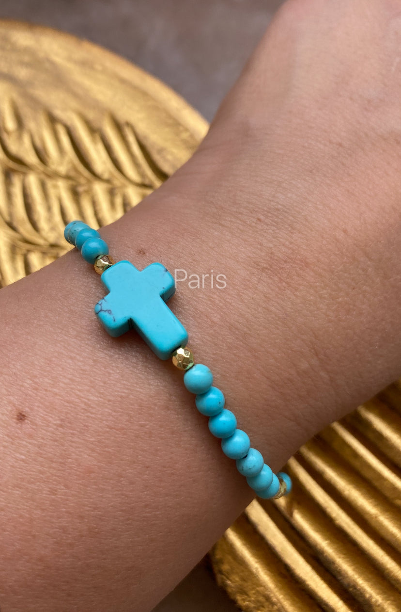 Pulsera corazón dorado seda negro ajustable