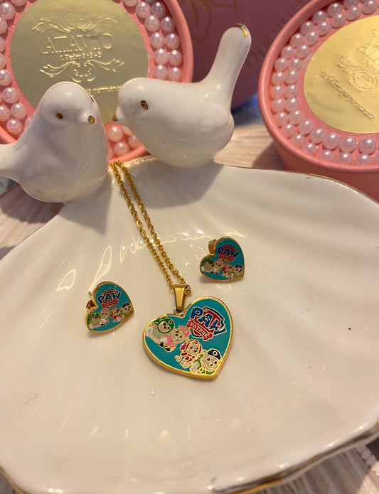 Conjunto Paw Patroll Corazón turquesa