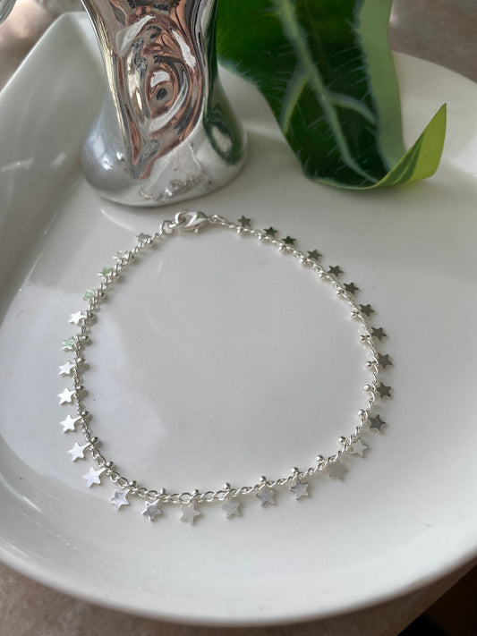 Pulsera Estrellas Sin Fin Baño Plata