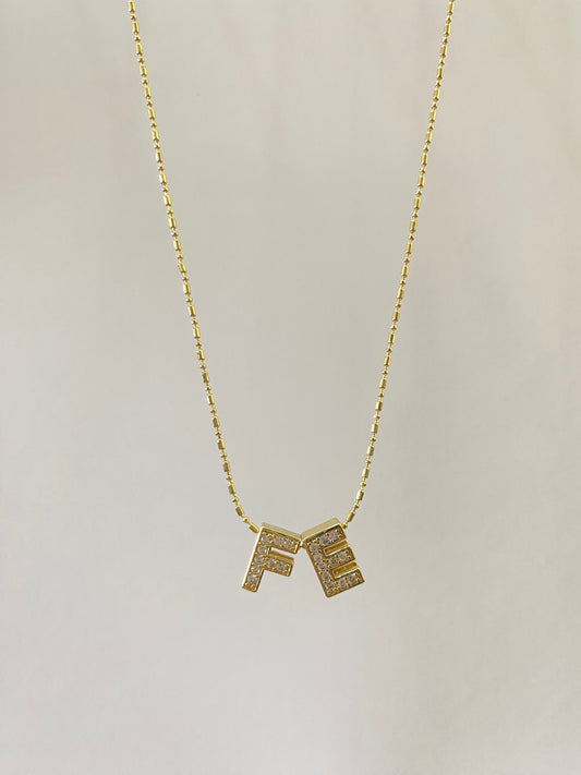 Collar Fe valiente microcircones y Cadena baño oro