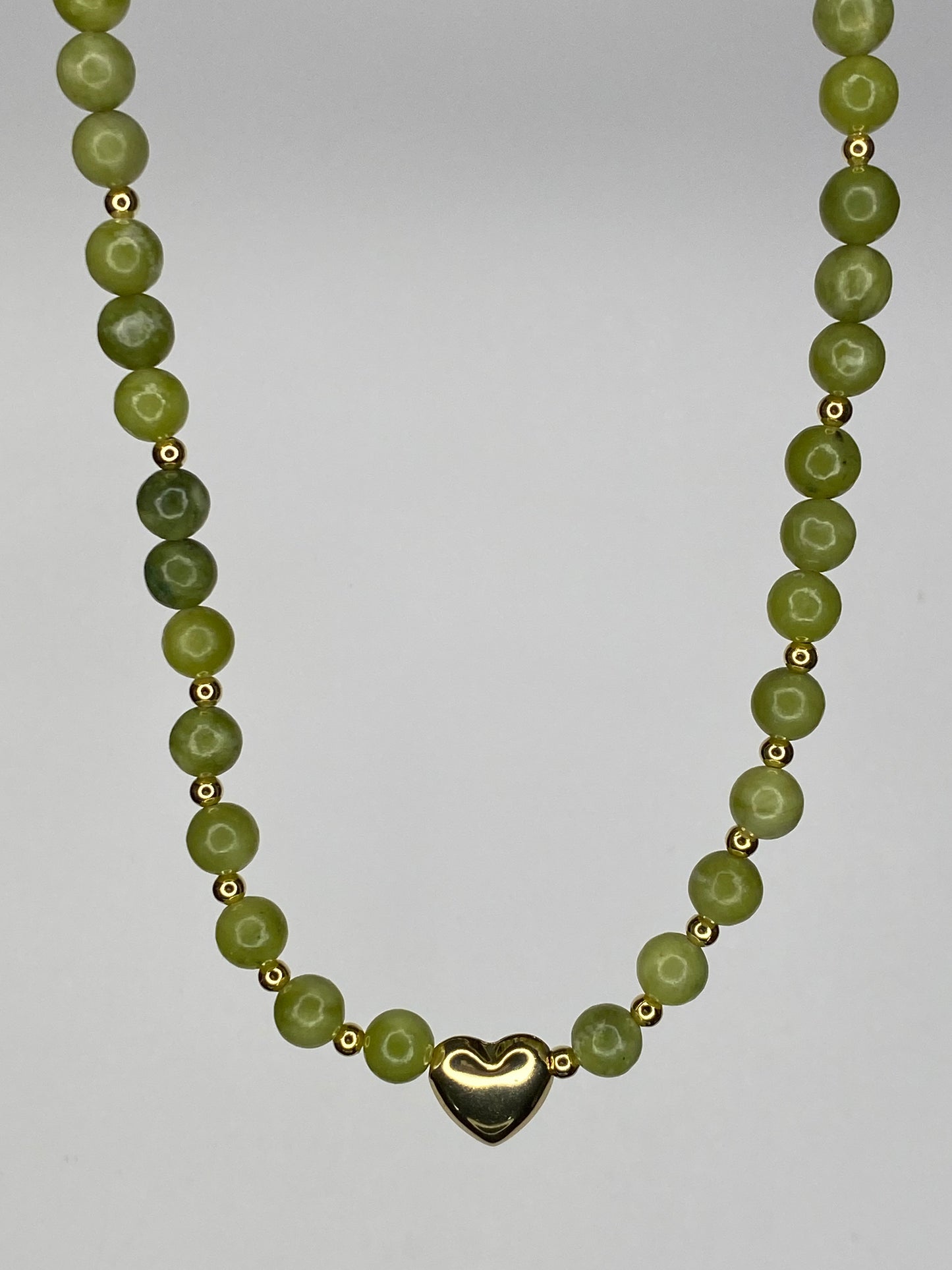 Collar Amor Pistacho piedras naturales 45 cms + 5 cms alargue