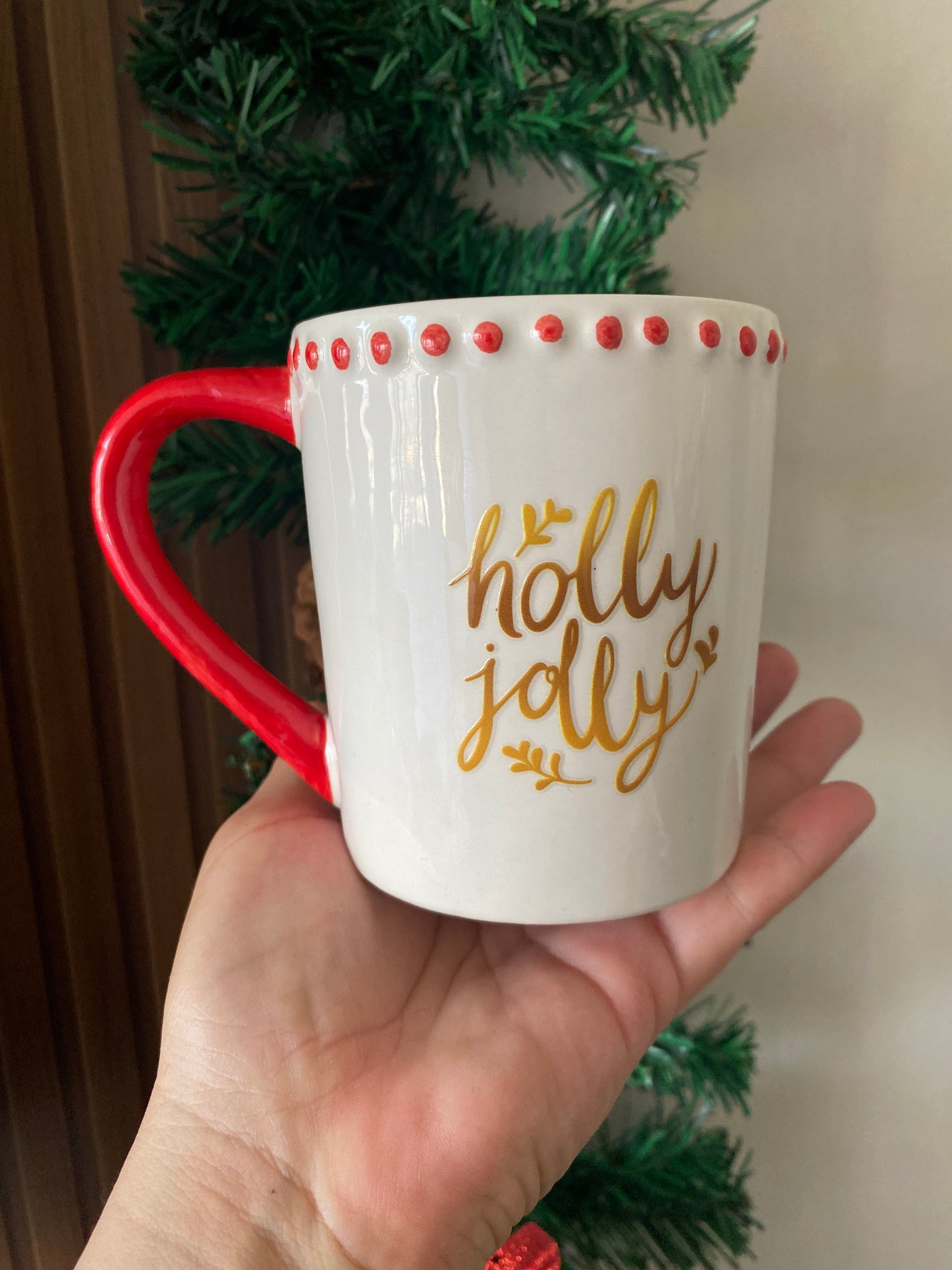 Taza Navidad Árbol Holly Jolly