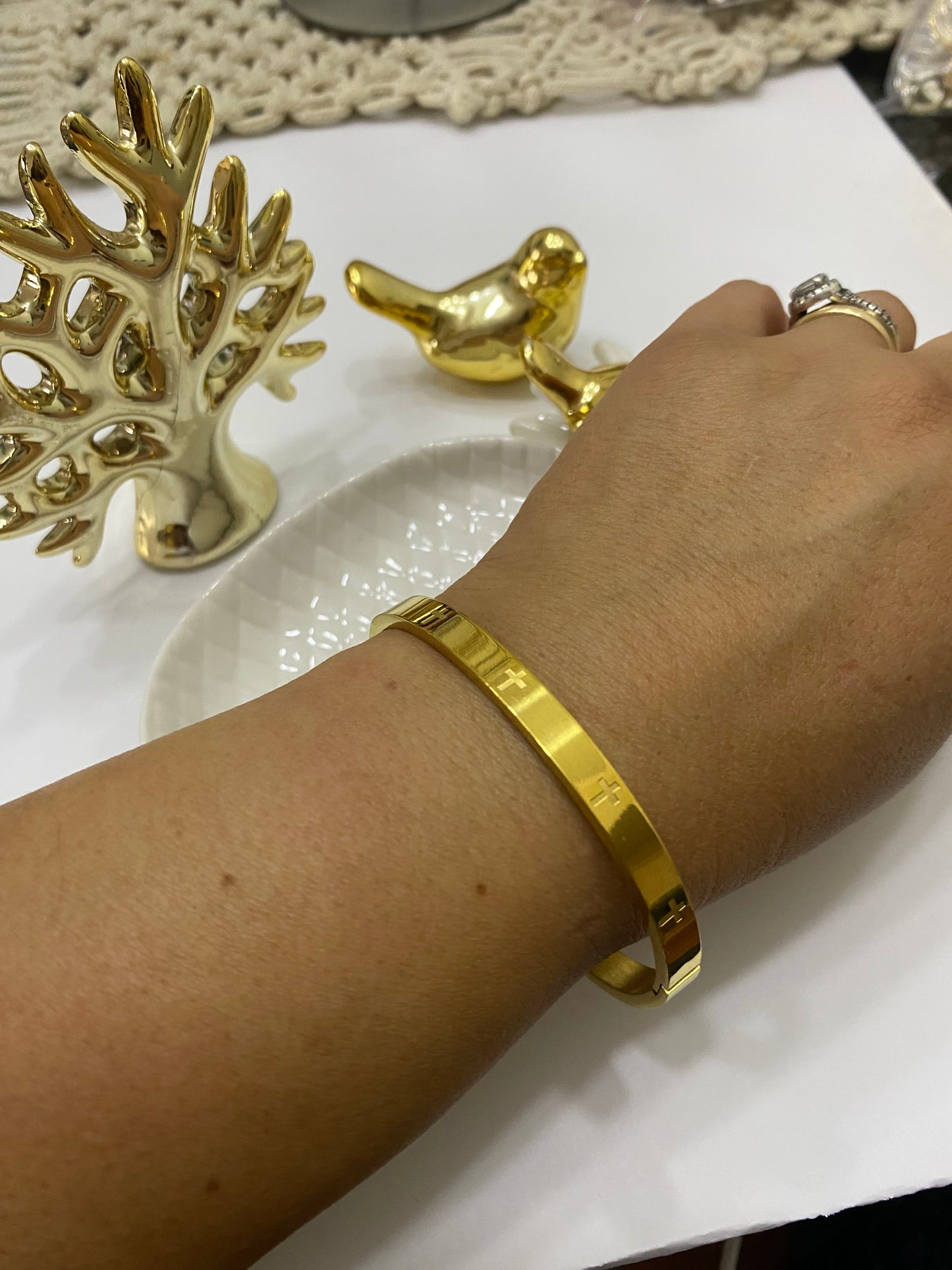 Brazalete acero cruz