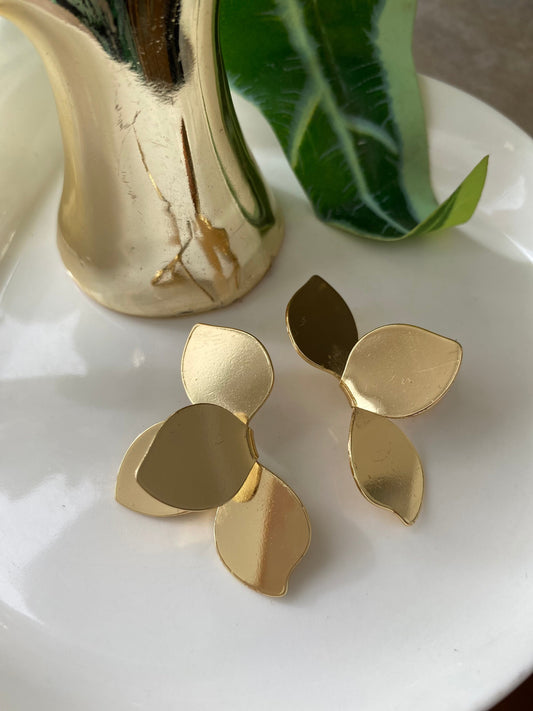 Aros Maxi FLOR baño de oro