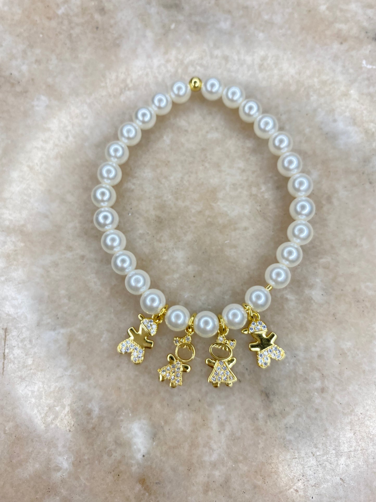 Pulsera Perlas Swarovski con 4a 6 Hij@s