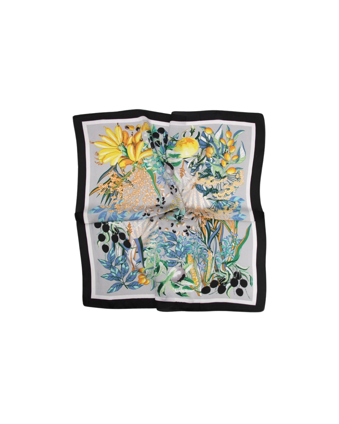 Pañuelo de Seda • Frutos de vida eterna • Gálatas 16-18 • negro 70x70 cms