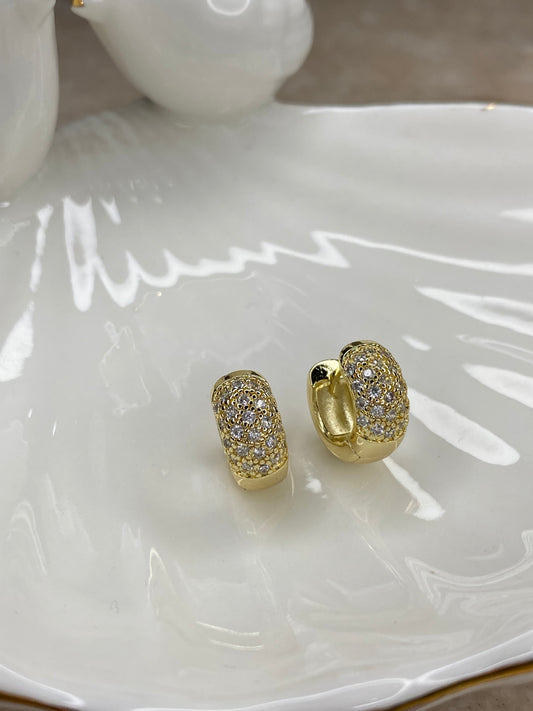 Aros Argolla Baño Oro Microcircones
