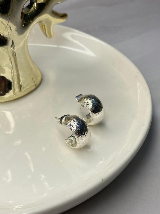 Aros argolla mate baño de Plata