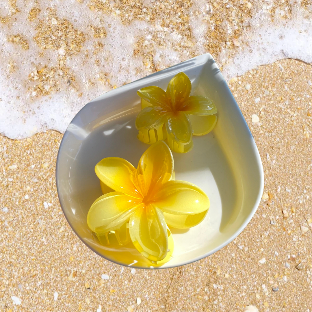 Set De Pinzas Flor Tropical Amarilla