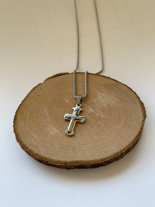 Collar acero cruz - 60 cms