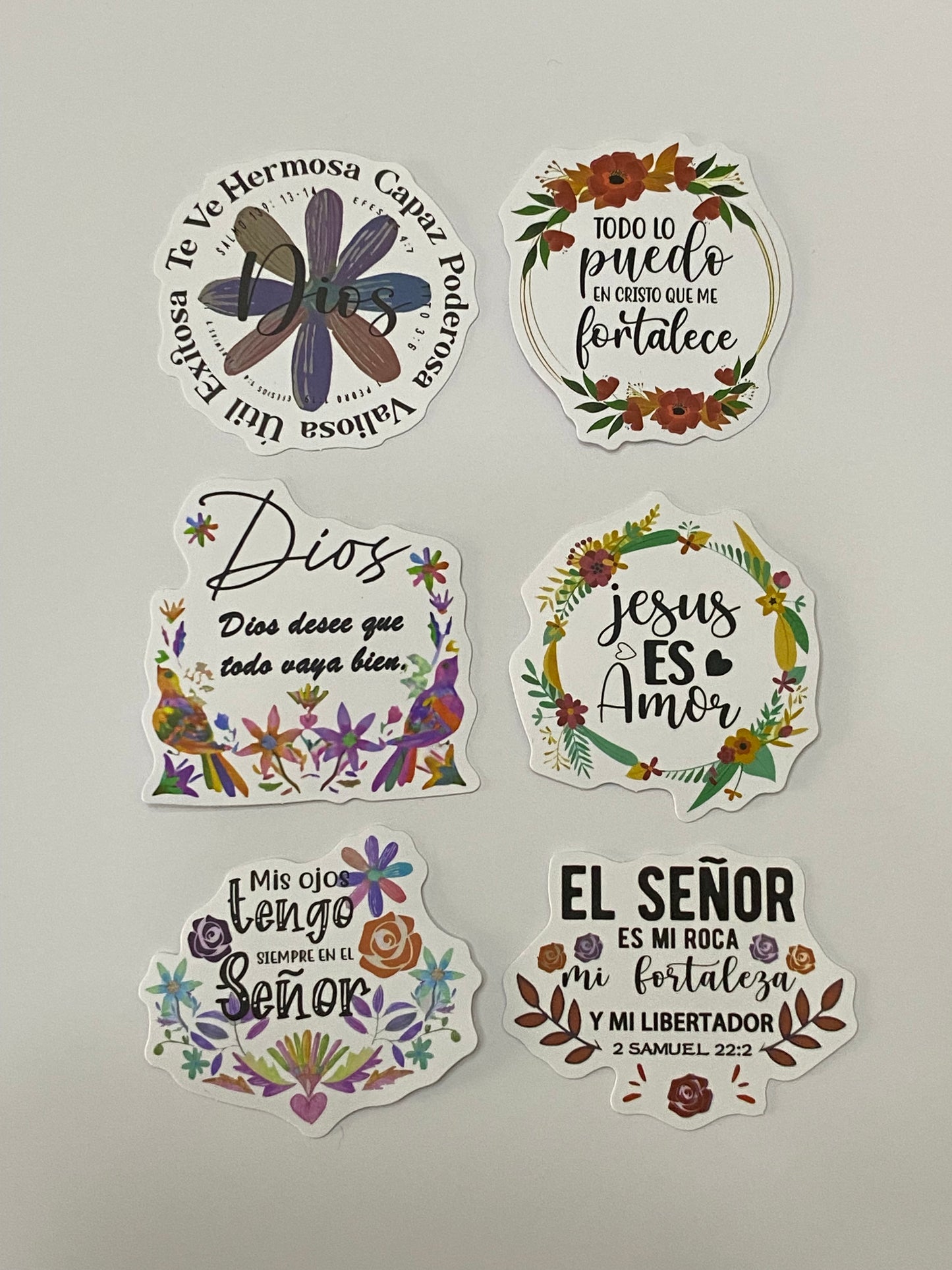 Set 6 stickers “Dios te ve hermosa”