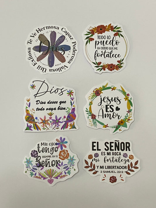 Set 6 stickers “Dios te ve hermosa”