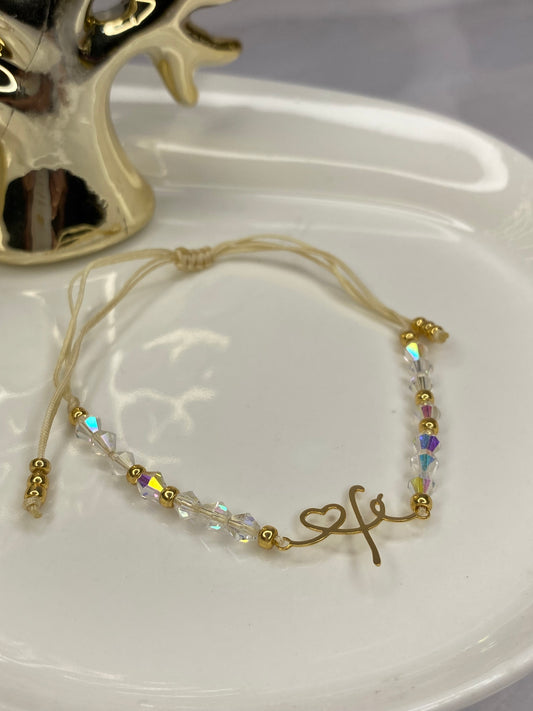 Pulsera Ataviada de Fe • Cristales Swarovski ajustable