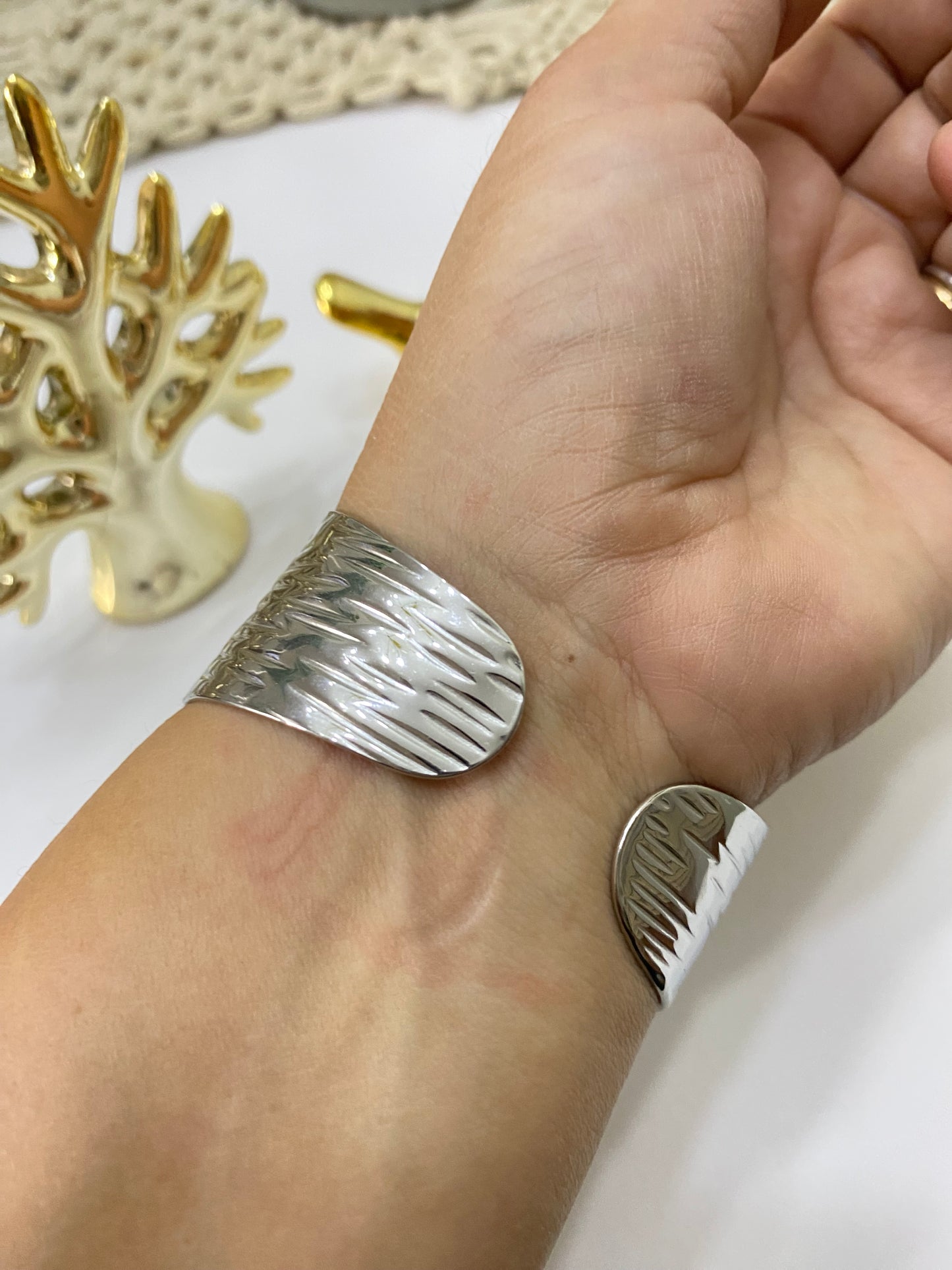 Brazalete alianza plateado cero ajustable