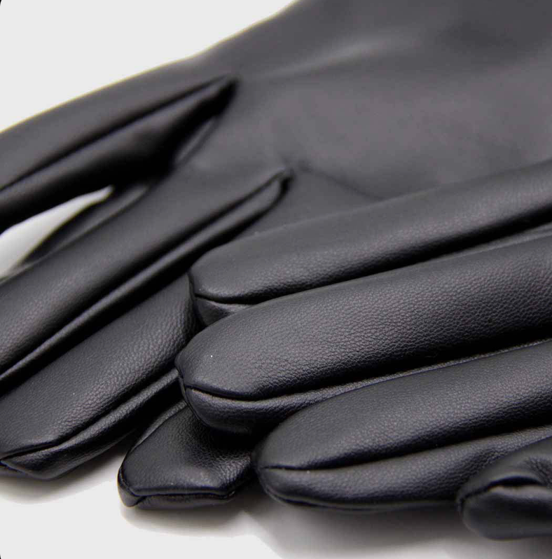 Guantes negros de cuerina