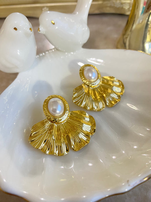 Aros Abanico Perla