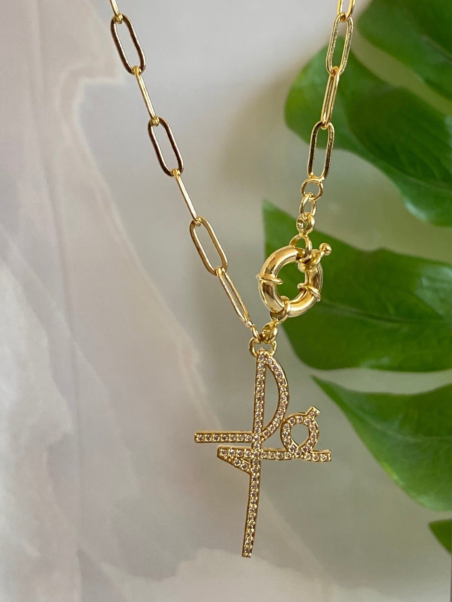 Collar Fe baño oro  • Cadena eslabones  45  cms