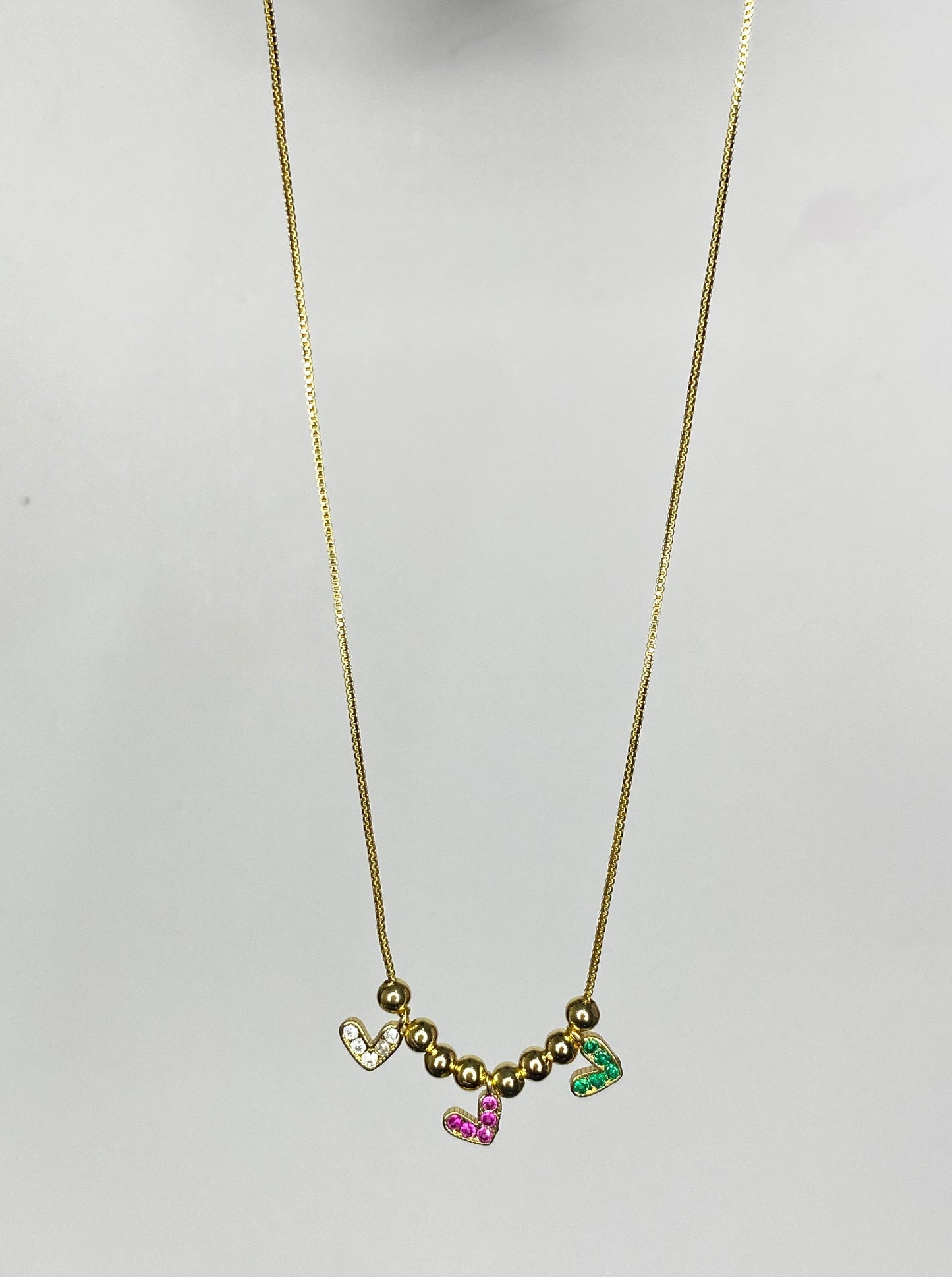 Collar amor primavera con microcircones y Cadena baño oro