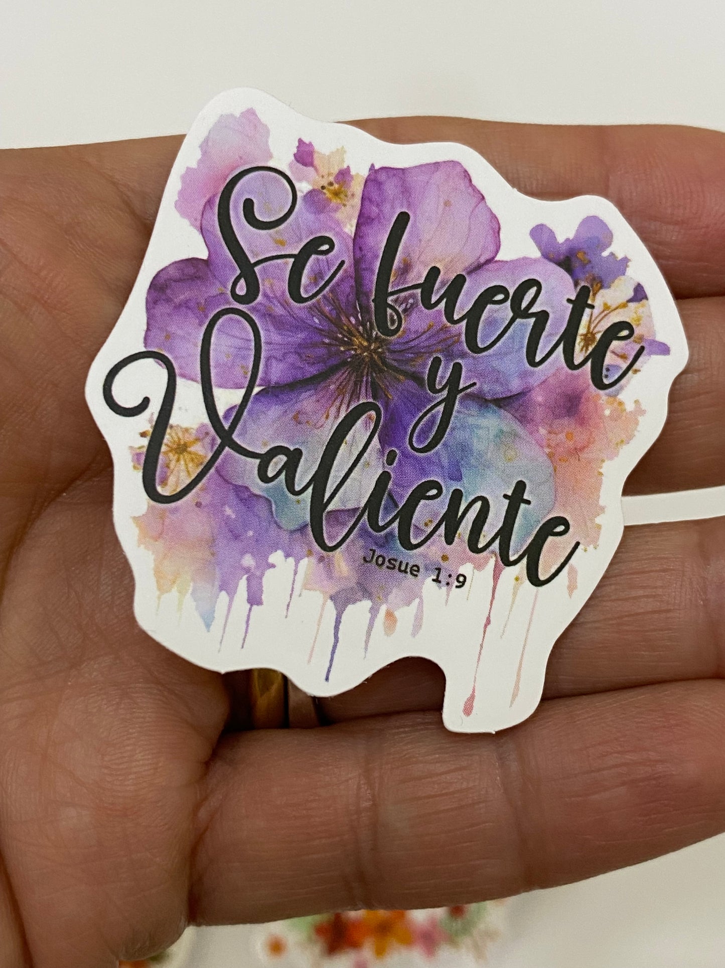 Set 6 stickers “Se Fuerte y Valiente”