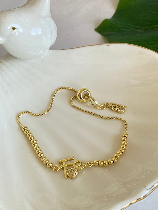 Pulsera fe con microcircones ajustable