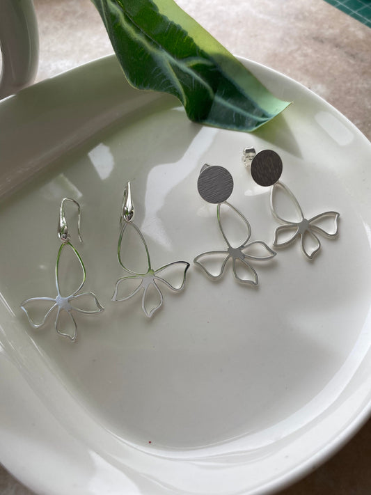 Aros Mariposa Baño Plata 925