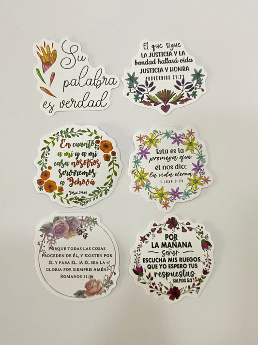 Set 6 stickers “Su palabra es verdad”