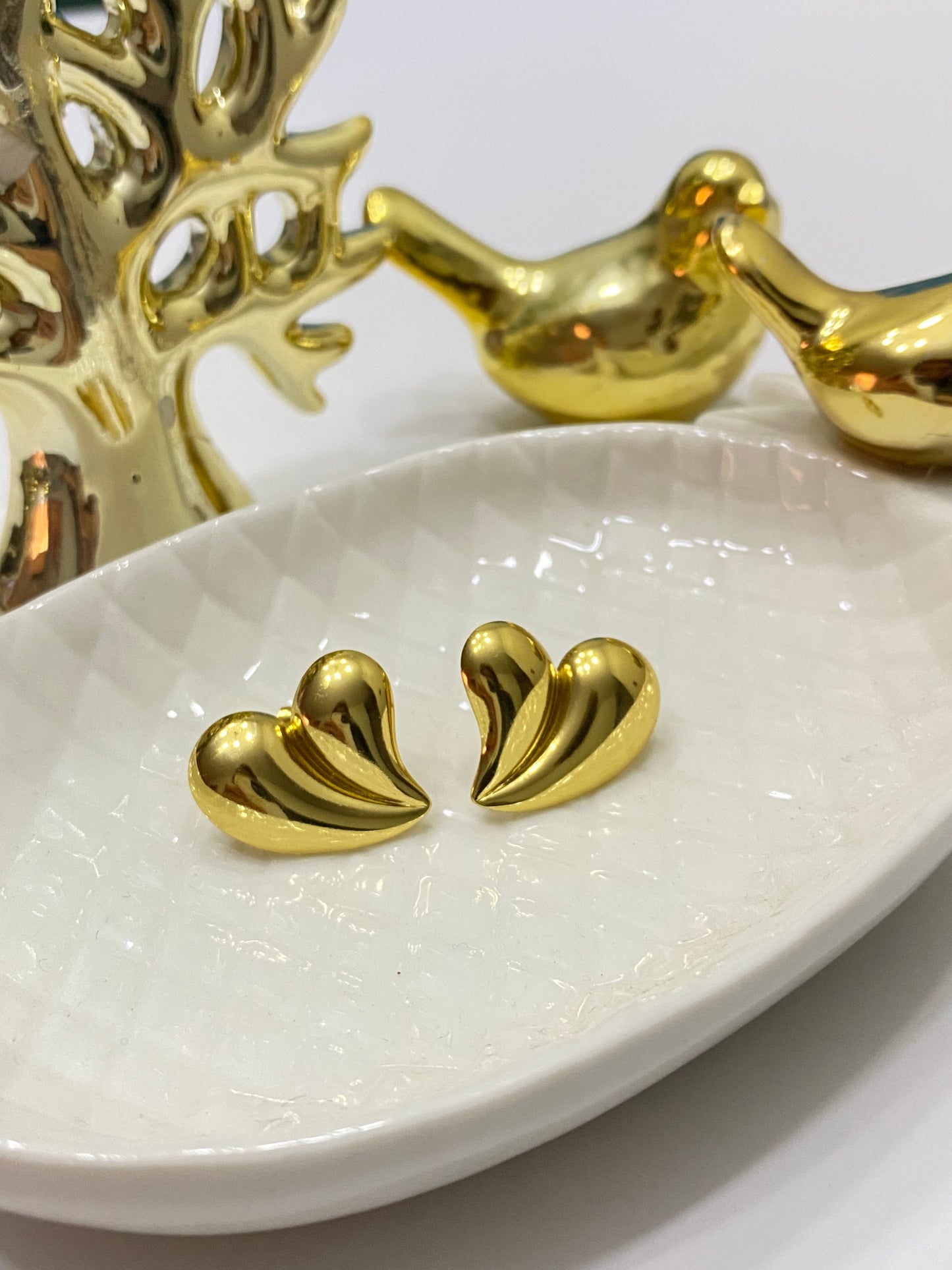 Aros acero dorado amada relieve