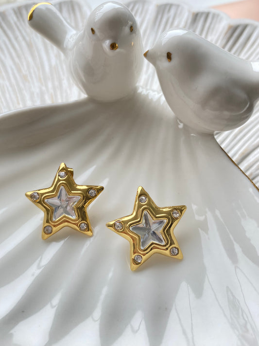 Aros maxi Estrella centro cristal