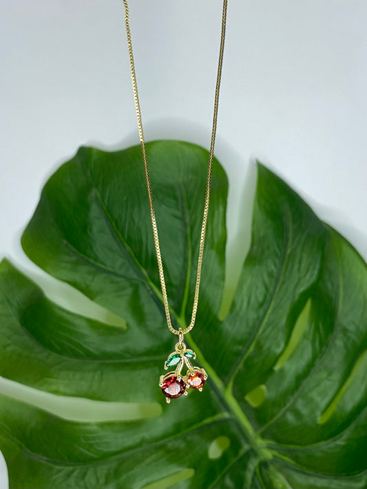 Collar Cereza Circones Rojos