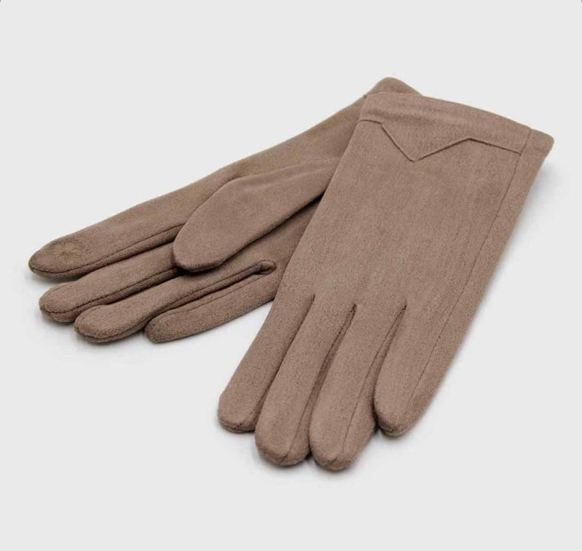 Guantes negros Gamuza Taupe