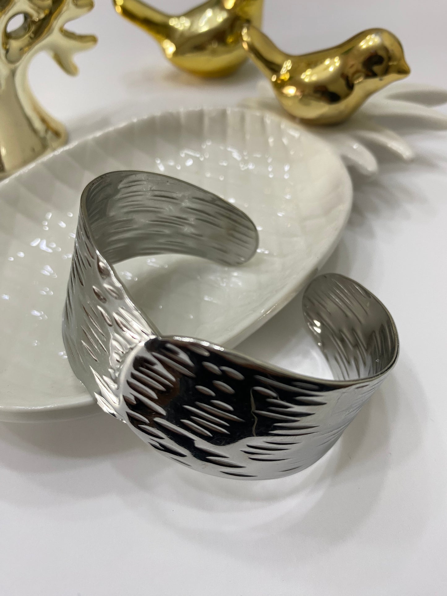Brazalete alianza plateado cero ajustable