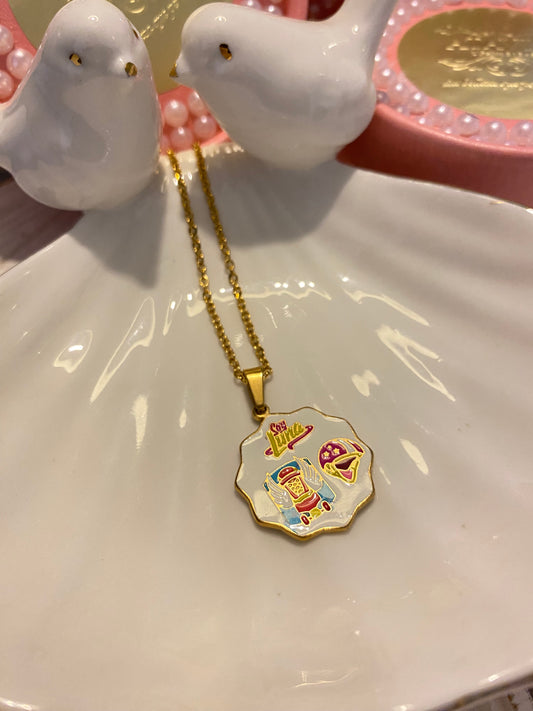 Collar Soy Luna medalla Blanca